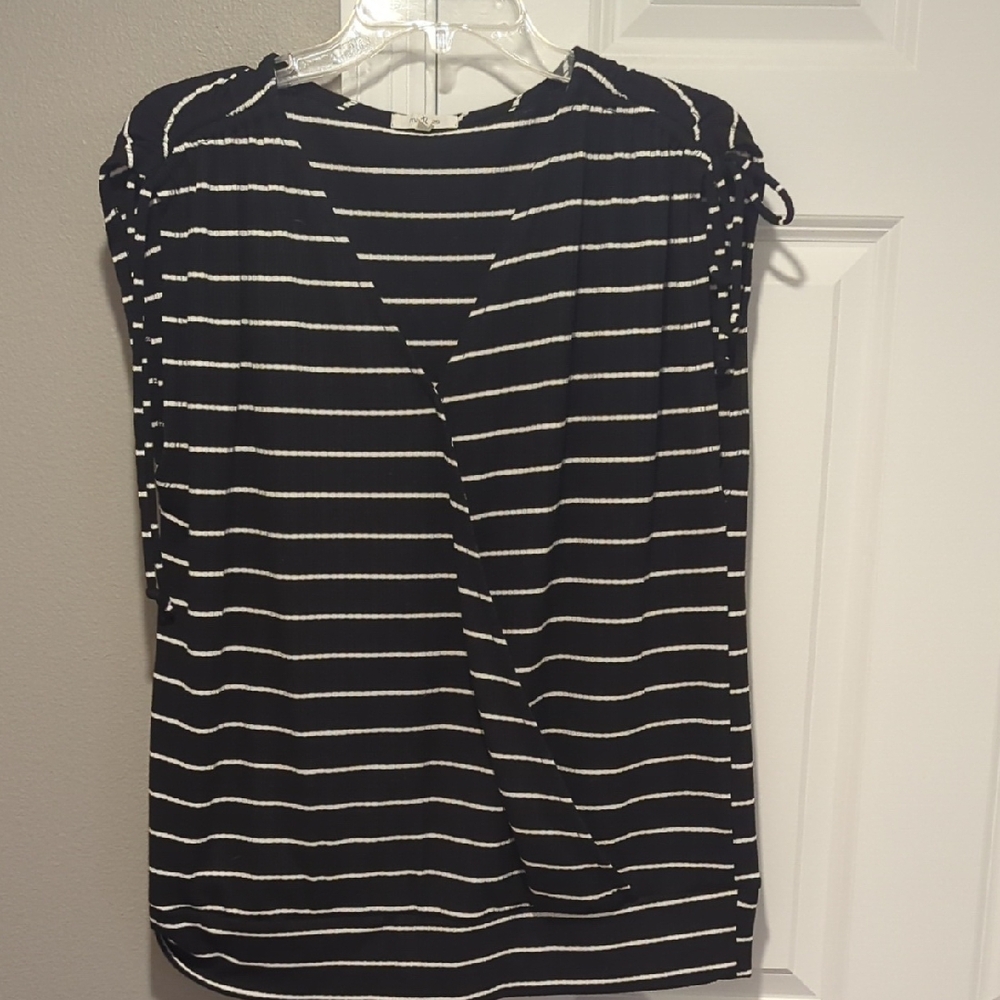 Striped Black and White Women's Top